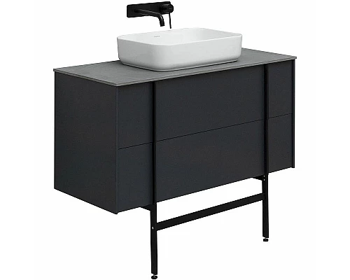 Приобрести Тумба под раковину Allen Brau Reality 100 1.32007.AM подвесная Антрацит матовый в магазине сантехники Santeh-Crystal.ru