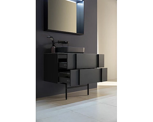 Приобрести Тумба под раковину Allen Brau Reality 100 1.32007.AM подвесная Антрацит матовый в магазине сантехники Santeh-Crystal.ru