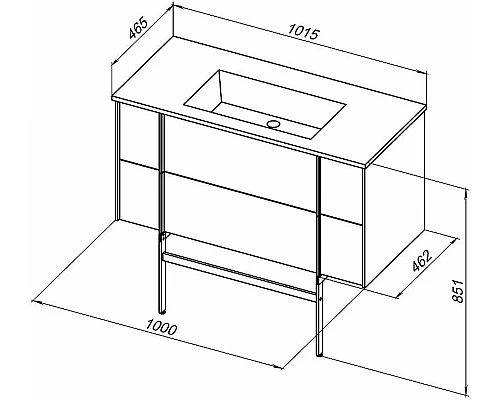 Приобрести Тумба под раковину Allen Brau Reality 100 1.32007.AM подвесная Антрацит матовый в магазине сантехники Santeh-Crystal.ru
