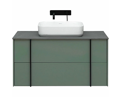 Купить Тумба под раковину Allen Brau Reality 100 1.32007.CGM подвесная Олива матовая в магазине сантехники Santeh-Crystal.ru