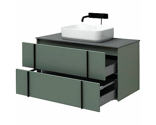 Купить Тумба под раковину Allen Brau Reality 100 1.32007.CGM подвесная Олива матовая в магазине сантехники Santeh-Crystal.ru