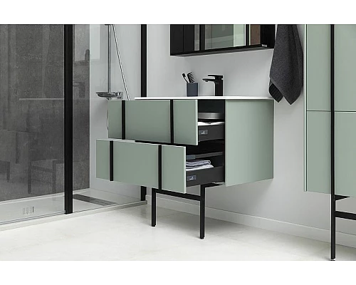 Купить Тумба под раковину Allen Brau Reality 100 1.32007.CGM подвесная Олива матовая в магазине сантехники Santeh-Crystal.ru