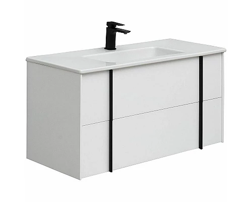 Приобрести Тумба под раковину Allen Brau Reality 100 1.32007.WM подвесная Белая матовая в магазине сантехники Santeh-Crystal.ru