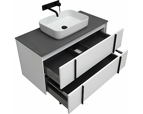 Приобрести Тумба под раковину Allen Brau Reality 100 1.32007.WM подвесная Белая матовая в магазине сантехники Santeh-Crystal.ru