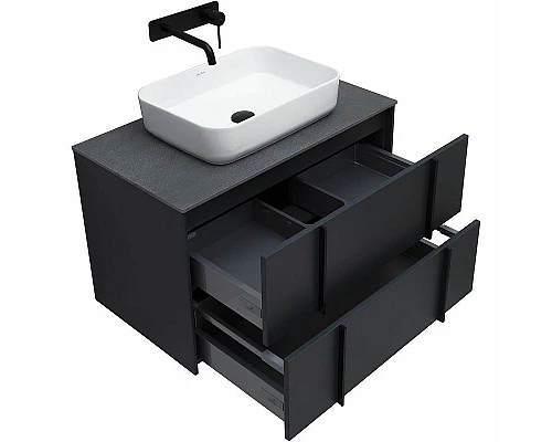 Заказать Тумба под раковину Allen Brau Reality 80 1.32005.AM подвесная Антрацит матовый в магазине сантехники Santeh-Crystal.ru