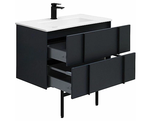 Заказать Тумба под раковину Allen Brau Reality 80 1.32005.AM подвесная Антрацит матовый в магазине сантехники Santeh-Crystal.ru