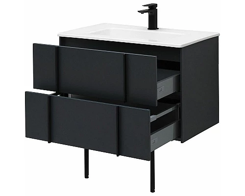 Заказать Тумба под раковину Allen Brau Reality 80 1.32005.AM подвесная Антрацит матовый в магазине сантехники Santeh-Crystal.ru