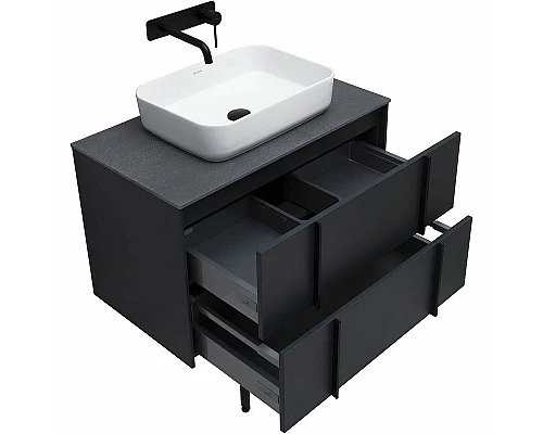 Заказать Тумба под раковину Allen Brau Reality 80 1.32005.AM подвесная Антрацит матовый в магазине сантехники Santeh-Crystal.ru