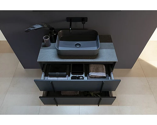 Заказать Тумба под раковину Allen Brau Reality 80 1.32005.AM подвесная Антрацит матовый в магазине сантехники Santeh-Crystal.ru