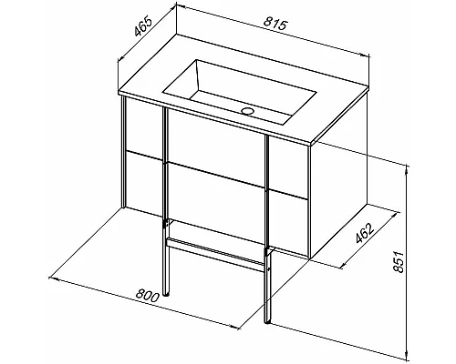 Заказать Тумба под раковину Allen Brau Reality 80 1.32005.AM подвесная Антрацит матовый в магазине сантехники Santeh-Crystal.ru