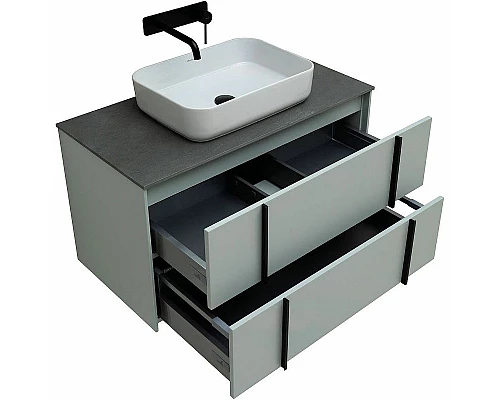 Купить Тумба под раковину Allen Brau Reality 90 1.32006.PWM подвесная Папирус матовый в магазине сантехники Santeh-Crystal.ru