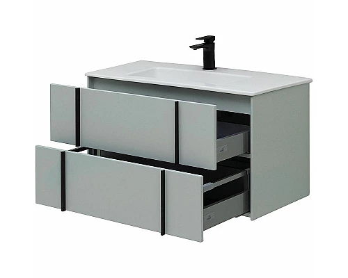 Купить Тумба под раковину Allen Brau Reality 90 1.32006.PWM подвесная Папирус матовый в магазине сантехники Santeh-Crystal.ru