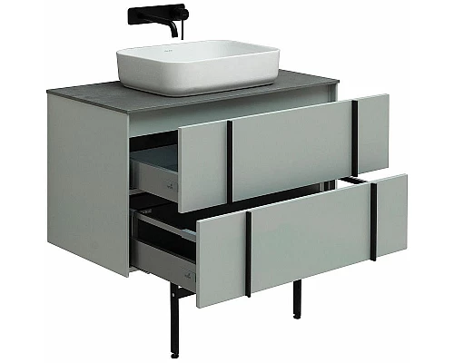 Купить Тумба под раковину Allen Brau Reality 90 1.32006.PWM подвесная Папирус матовый в магазине сантехники Santeh-Crystal.ru