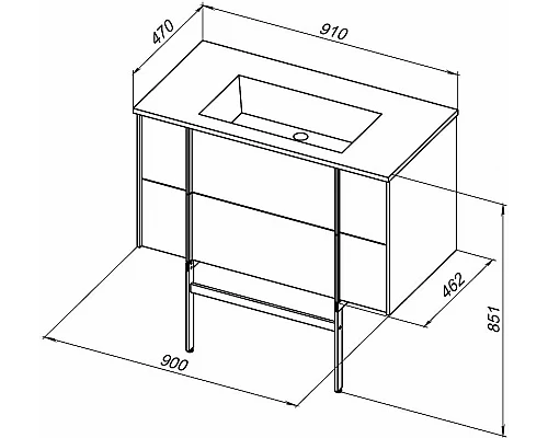 Купить Тумба под раковину Allen Brau Reality 90 1.32006.PWM подвесная Папирус матовый в магазине сантехники Santeh-Crystal.ru