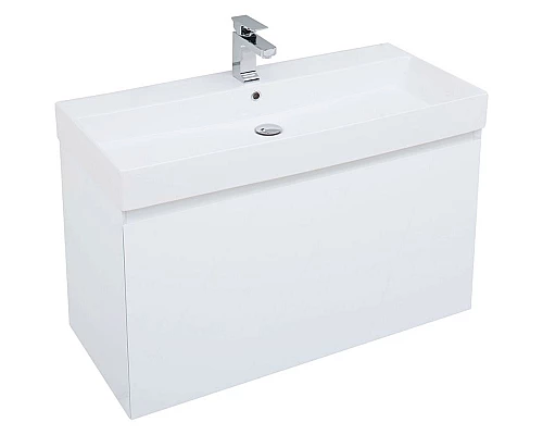 Купить Комплект мебели для ванной Aquanet Йорк 100 203645 подвесной Белый глянец в магазине сантехники Santeh-Crystal.ru