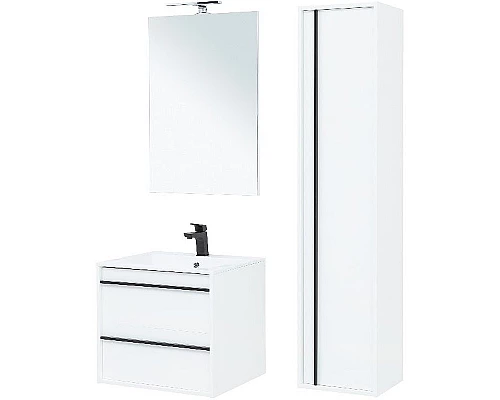 Купить Тумба под раковину Aquanet Lino 60 253901 подвесная Белая матовая в магазине сантехники Santeh-Crystal.ru