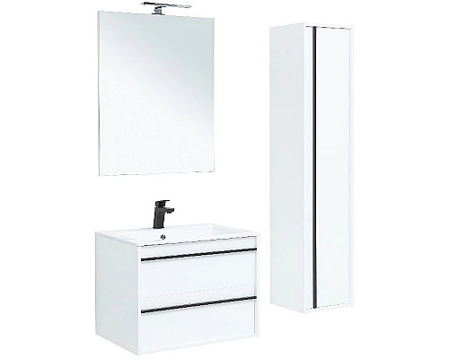 Купить Тумба под раковину Aquanet Lino 70 253902 подвесная Белая матовая в магазине сантехники Santeh-Crystal.ru