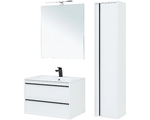 Приобрести Тумба под раковину Aquanet Lino 80 253903 подвесная Белая матовая в магазине сантехники Santeh-Crystal.ru