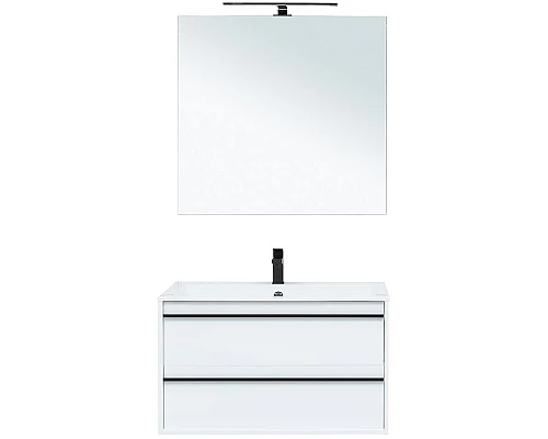 Заказать Комплект мебели для ванной Aquanet Lino 90 271957 подвесной Белый матовый в магазине сантехники Santeh-Crystal.ru