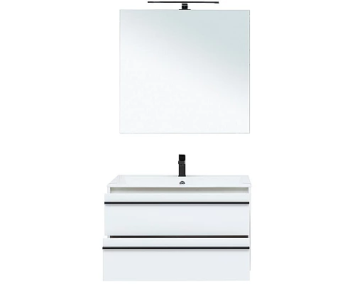 Заказать Комплект мебели для ванной Aquanet Lino 90 271957 подвесной Белый матовый в магазине сантехники Santeh-Crystal.ru
