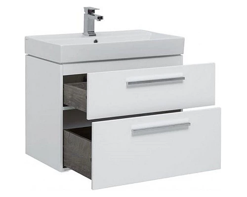 Приобрести Тумба под раковину Aquanet Nova 75 242262 подвесная Белый глянец в магазине сантехники Santeh-Crystal.ru