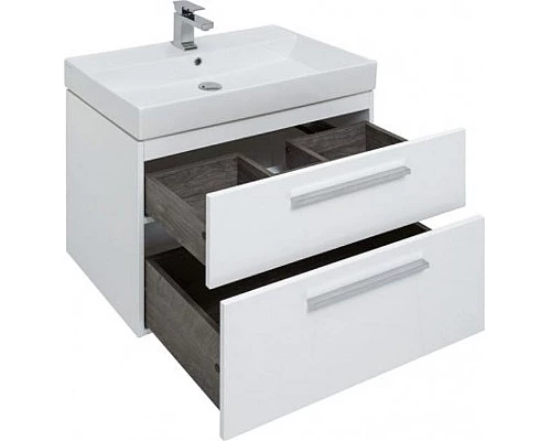 Приобрести Тумба под раковину Aquanet Nova 75 242262 подвесная Белый глянец в магазине сантехники Santeh-Crystal.ru