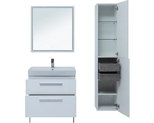 Приобрести Тумба под раковину Aquanet Nova 75 242262 подвесная Белый глянец в магазине сантехники Santeh-Crystal.ru