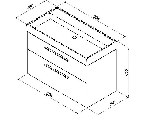 Купить Тумба под раковину Aquanet Nova 85 249921 подвесная Дуб рошелье в магазине сантехники Santeh-Crystal.ru