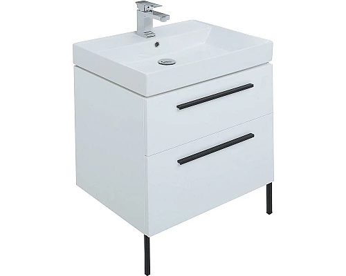 Купить Комплект мебели для ванной Aquanet Nova 60 246279 подвесной Белый глянец в магазине сантехники Santeh-Crystal.ru