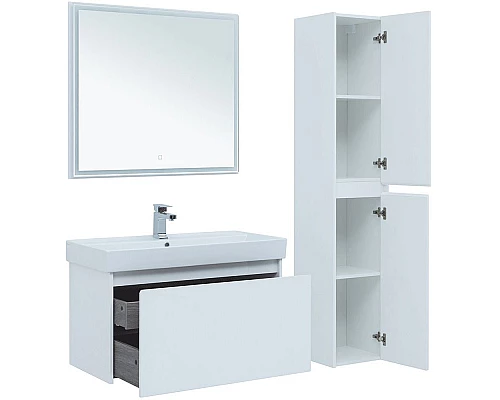 Заказать Тумба под раковину Aquanet Nova Lite 90 242257 подвесная Белая в магазине сантехники Santeh-Crystal.ru