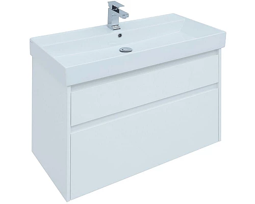 Заказать Тумба под раковину Aquanet Nova Lite 90 242268 подвесная Белая в магазине сантехники Santeh-Crystal.ru