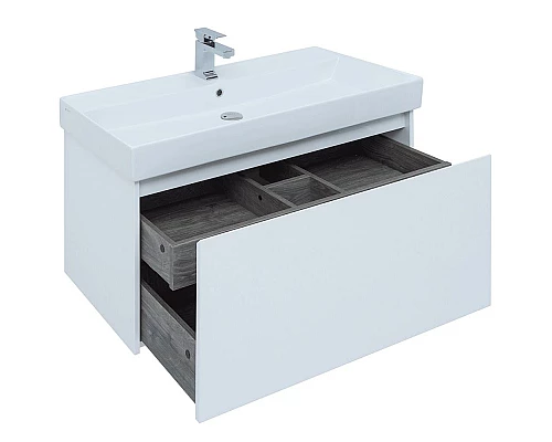 Купить Тумба под раковину Aquanet Nova Lite 100 242580 подвесная Белая в магазине сантехники Santeh-Crystal.ru