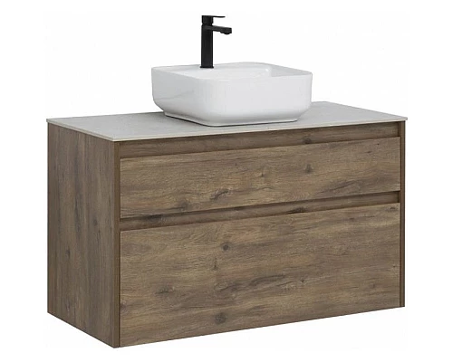 Заказать Тумба под раковину Aquanet Nova Lite 100 249521 подвесная Дуб рустикальный в магазине сантехники Santeh-Crystal.ru