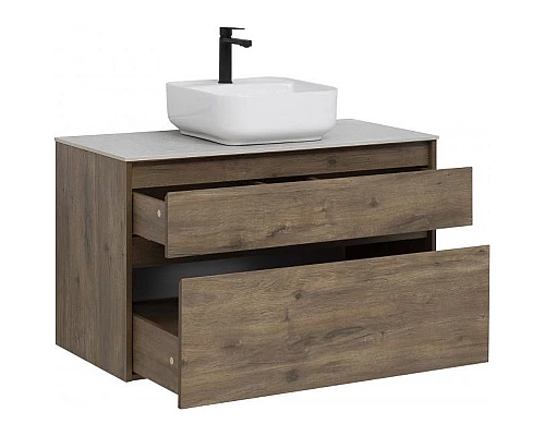 Заказать Тумба под раковину Aquanet Nova Lite 100 249521 подвесная Дуб рустикальный в магазине сантехники Santeh-Crystal.ru