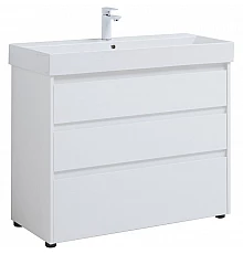 Тумба под раковину Aquanet Nova Lite 100 302478 Белый глянец
