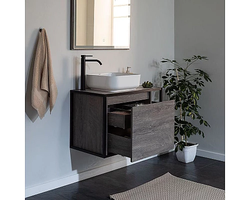 Приобрести Тумба под раковину Aquanet Nova Lite Loft 75L 261654 подвесная Дуб рошелье в магазине сантехники Santeh-Crystal.ru