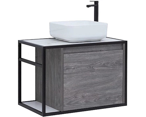 Приобрести Тумба под раковину Aquanet Nova Lite Loft 75R 261653 подвесная Дуб рошелье в магазине сантехники Santeh-Crystal.ru