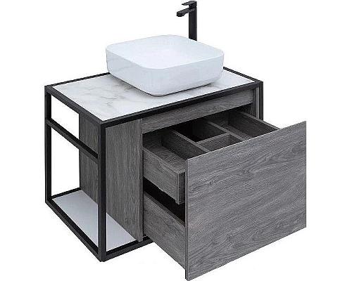 Приобрести Тумба под раковину Aquanet Nova Lite Loft 75R 261653 подвесная Дуб рошелье в магазине сантехники Santeh-Crystal.ru