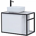 Тумба под раковину Aquanet Nova Lite Loft 75L 261650 подвесная Белый глянец