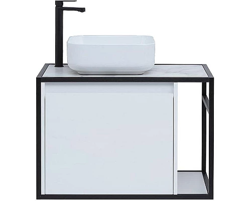 Приобрести Тумба под раковину Aquanet Nova Lite Loft 75L 261650 подвесная Белый глянец в магазине сантехники Santeh-Crystal.ru