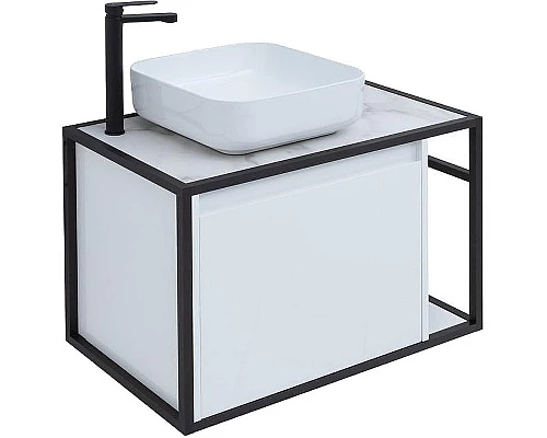 Приобрести Тумба под раковину Aquanet Nova Lite Loft 75L 261650 подвесная Белый глянец в магазине сантехники Santeh-Crystal.ru