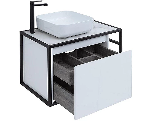 Приобрести Тумба под раковину Aquanet Nova Lite Loft 75L 261650 подвесная Белый глянец в магазине сантехники Santeh-Crystal.ru