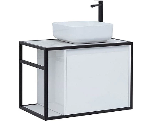 Приобрести Тумба под раковину Aquanet Nova Lite Loft 75R 261649 подвесная Белый глянец в магазине сантехники Santeh-Crystal.ru