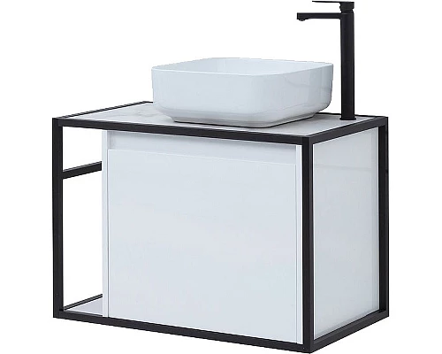 Приобрести Тумба под раковину Aquanet Nova Lite Loft 75R 261649 подвесная Белый глянец в магазине сантехники Santeh-Crystal.ru