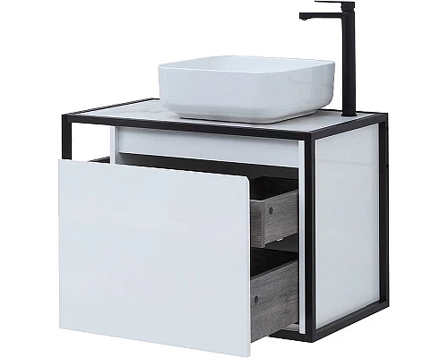 Приобрести Тумба под раковину Aquanet Nova Lite Loft 75R 261649 подвесная Белый глянец в магазине сантехники Santeh-Crystal.ru