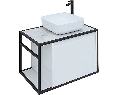 Приобрести Тумба под раковину Aquanet Nova Lite Loft 75R 261649 подвесная Белый глянец в магазине сантехники Santeh-Crystal.ru