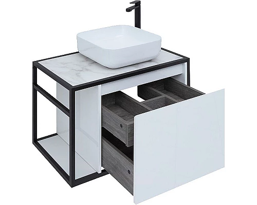 Приобрести Тумба под раковину Aquanet Nova Lite Loft 75R 261649 подвесная Белый глянец в магазине сантехники Santeh-Crystal.ru