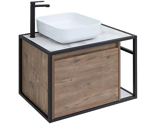 Заказать Тумба под раковину Aquanet Nova Lite Loft 75L 261658 подвесная Дуб рустикальный в магазине сантехники Santeh-Crystal.ru