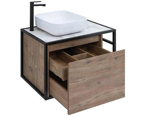 Заказать Тумба под раковину Aquanet Nova Lite Loft 75L 261658 подвесная Дуб рустикальный в магазине сантехники Santeh-Crystal.ru