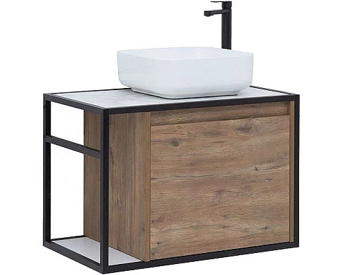 Заказать Тумба под раковину Aquanet Nova Lite Loft 75R 261657 подвесная Дуб рустикальный в магазине сантехники Santeh-Crystal.ru